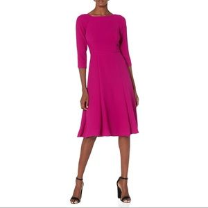 Eliza J Fuchsia 3/4 Sleeve Fit & Flare Dress
